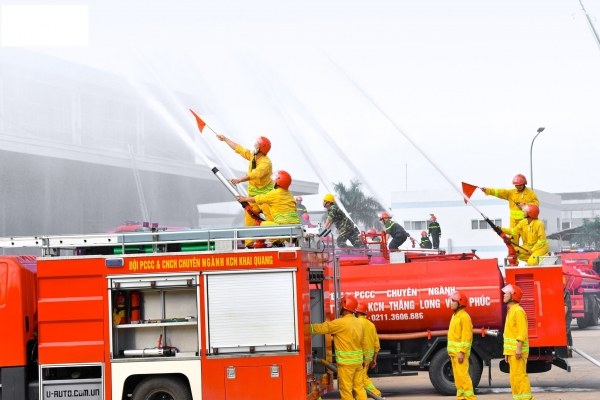 VPID tham gia diễn tập thành công phương án phòng thủ dân sự về ứng phó thảm họa cháy lớn tại khu công nghiệp